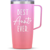 Coral Aunt Curved Tumbler with Handle 20oz
