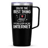 SANDJEST You are The Best Thing 20oz Tumbler with Handle Coffee Travel Mug Cup Gift for Boyfriend Husband Wife Girlfriend Gift for Her Him Valentines Birthday Anniversary Christmas Presents