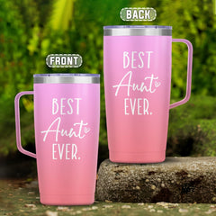 Coral Aunt Curved Tumbler with Handle 20oz