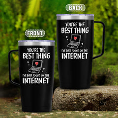 SANDJEST You are The Best Thing 20oz Tumbler with Handle Coffee Travel Mug Cup Gift for Boyfriend Husband Wife Girlfriend Gift for Her Him Valentines Birthday Anniversary Christmas Presents