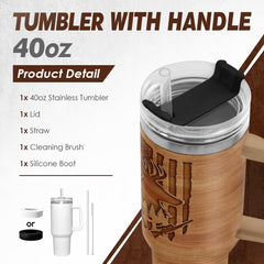 Hunting Tumbler Gift for Men, 40oz Stainless Steel Insulated Coffee Tumbler With Lid & Straw, Travel Cup Gift for Dad Husband, Christmas Birthday Father's Day
