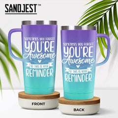 SANDJEST 20oz Travel Tumbler With Handle Inspirational Gift For Women, Colleagues, Mom, Motivation Gift Idea for Mother's Day, Birthday Gifts For Her