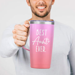 Coral Aunt Curved Tumbler with Handle 20oz