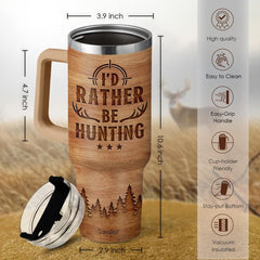 Hunting Tumbler Gift for Men, 40oz Stainless Steel Insulated Coffee Tumbler With Lid & Straw, Travel Cup Gift for Dad Husband, Christmas Birthday Father's Day