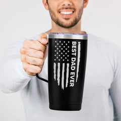 SANDJEST Dad Cup Tumbler with Handle 20oz Dad Nutrition Facts Stainless Steel Travel Coffee Mug Best Dads Gift for Fathers Birthday Christmas Valentines Gift for Men Father Daddy from Daughter Son