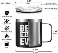 SANDJEST Grandpa Tumbler Insulated Coffee Mug with Handle 14oz Grandpa Knows Everything Tumblers Travel Cup Best Grandpa Ever Gifts for Birthday Christmas Gift for Grandfather Grandpas Grandad