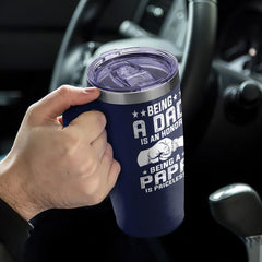 Navy Dad Papa Curved Tumbler with Handle 20oz