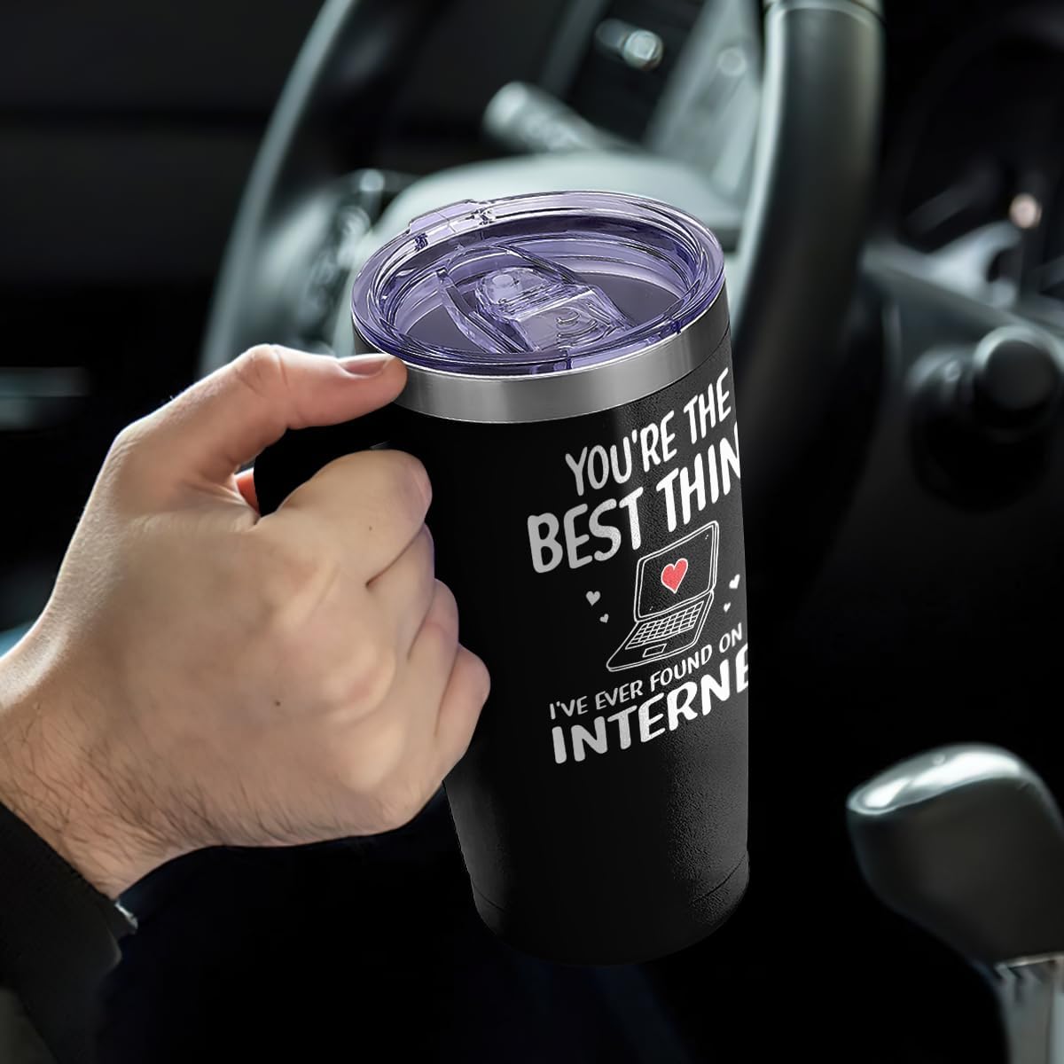 SANDJEST You are The Best Thing 20oz Tumbler with Handle Coffee Travel Mug Cup Gift for Boyfriend Husband Wife Girlfriend Gift for Her Him Valentines Birthday Anniversary Christmas Presents