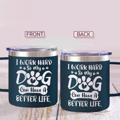 SANDJEST Dog Tumbler 14oz Insulated Coffee Mug with Handle Funny Dog Gift for Birthday, Christmas