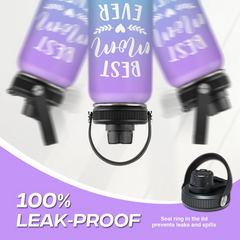 SANDJEST Best Mom Ever Water Bottle 32oz Stainless Steel Insulated Water Bottles - Gifts for Moms from Son Daughter - Mothers Gifts for Birthday Christmas