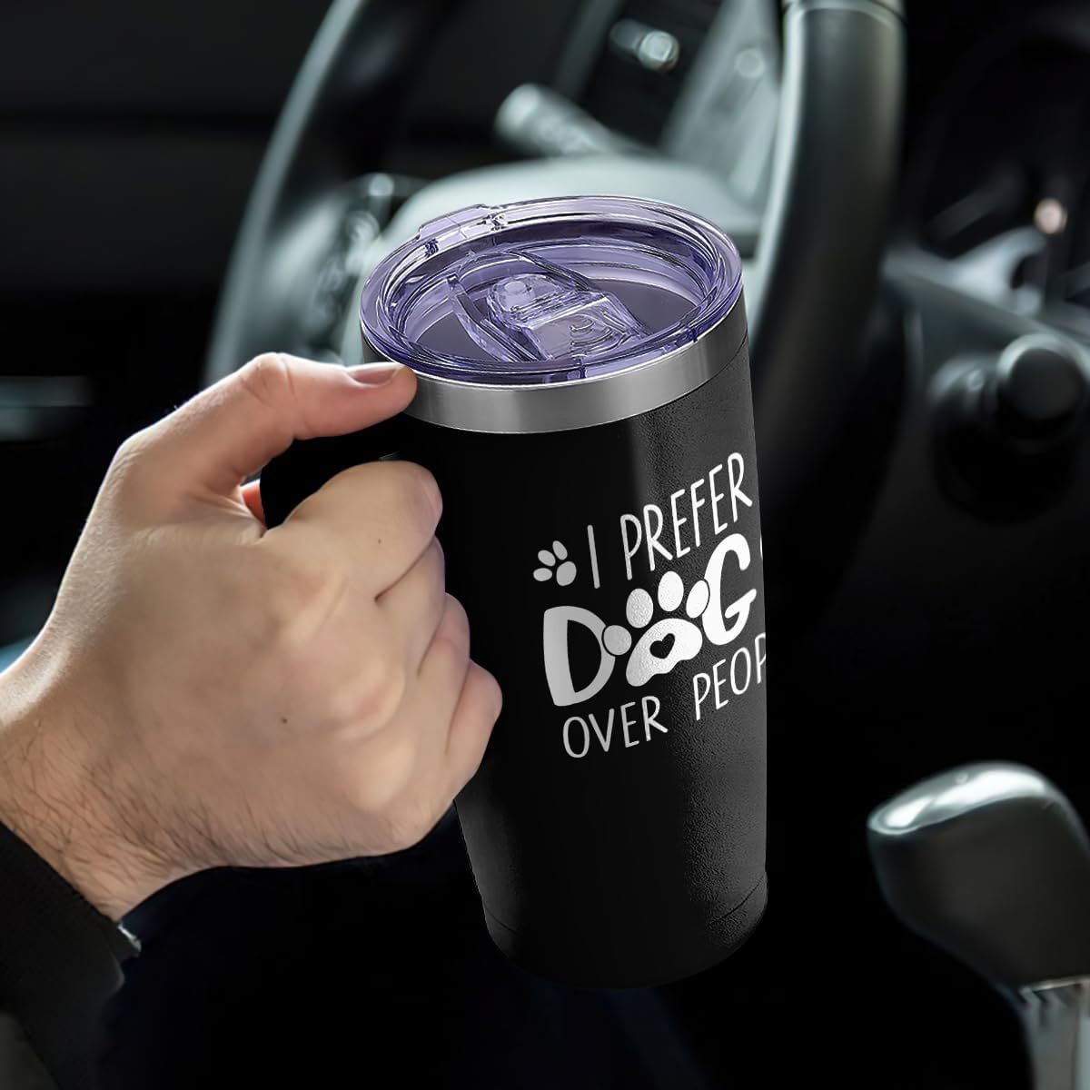 Black Dog Curved Tumbler with Handle 20oz