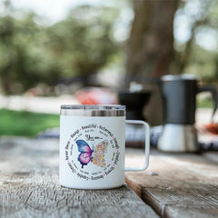 SANDJEST Inspirational Gifts for Women Christian Gift for Friends Sister Mom You Are Beautiful Faith Bible Tumbler 14oz Insulated Coffee Mug with Handle Religious Gift for Birthday Christmas