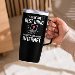 SANDJEST You are The Best Thing 20oz Tumbler with Handle Coffee Travel Mug Cup Gift for Boyfriend Husband Wife Girlfriend Gift for Her Him Valentines Birthday Anniversary Christmas Presents