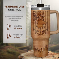 Hunting Tumbler Gift for Men, 40oz Stainless Steel Insulated Coffee Tumbler With Lid & Straw, Travel Cup Gift for Dad Husband, Christmas Birthday Father's Day