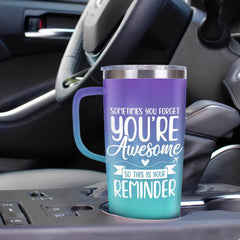 SANDJEST 20oz Travel Tumbler With Handle Inspirational Gift For Women, Colleagues, Mom, Motivation Gift Idea for Mother's Day, Birthday Gifts For Her