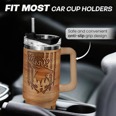 Hunting Tumbler Gift for Men, 40oz Stainless Steel Insulated Coffee Tumbler With Lid & Straw, Travel Cup Gift for Dad Husband, Christmas Birthday Father's Day