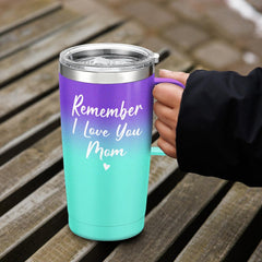 Blue Mom Curved Tumbler with Handle 20oz