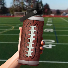Brown Football Chug Lid Water Bottle 32oz