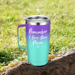 Blue Mom Curved Tumbler with Handle 20oz