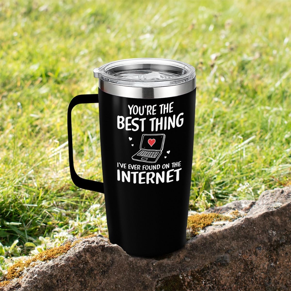 SANDJEST You are The Best Thing 20oz Tumbler with Handle Coffee Travel Mug Cup Gift for Boyfriend Husband Wife Girlfriend Gift for Her Him Valentines Birthday Anniversary Christmas Presents