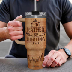 Hunting Tumbler Gift for Men, 40oz Stainless Steel Insulated Coffee Tumbler With Lid & Straw, Travel Cup Gift for Dad Husband, Christmas Birthday Father's Day