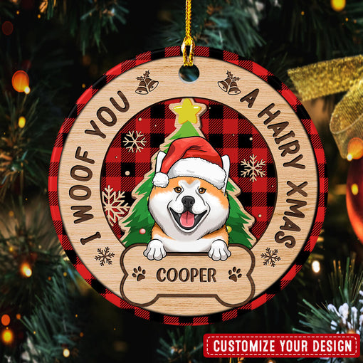 A Hairy Xmas Christmas Gift For Dog Lovers Personalized Ornament