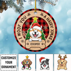 A Hairy Xmas Christmas Gift For Dog Lovers Personalized Ornament