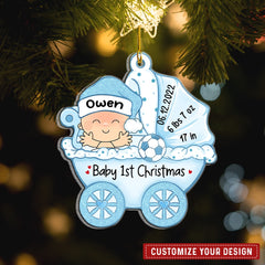 Baby First Christmas Baby Stroller Personalized Ornament