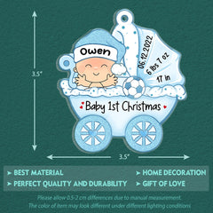 Baby First Christmas Baby Stroller Personalized Ornament