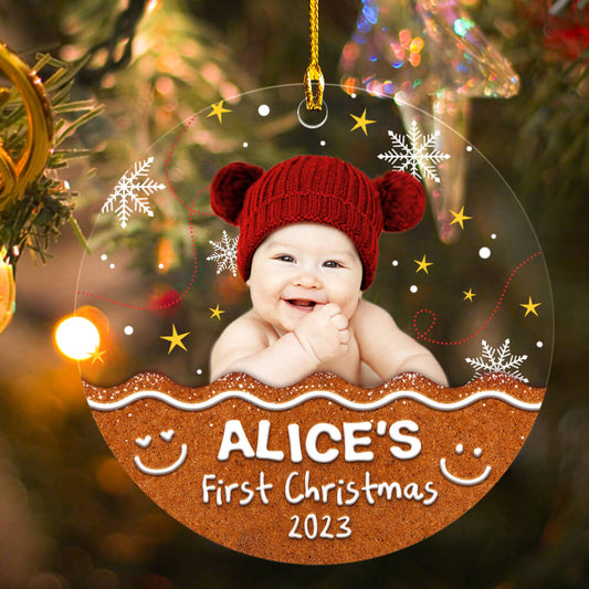 Baby First Christmas Personalized Ornament with Baby Photo