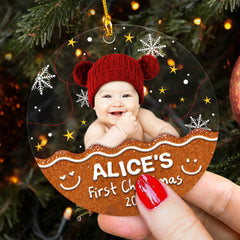 Baby First Christmas Personalized Ornament with Baby Photo
