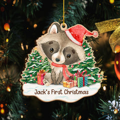 Baby Woodland Animal First Christmas Personalized Ornament