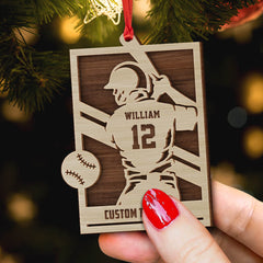 Baseball Player Christmas Personalized Ornament