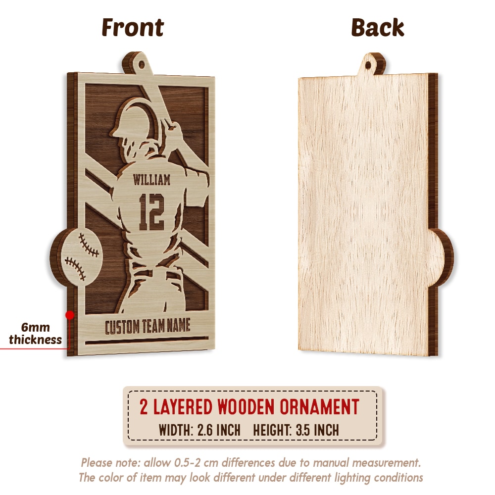 Baseball Player Christmas Personalized Ornament