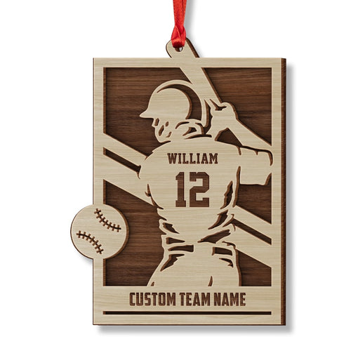 Baseball Player Christmas Personalized Ornament