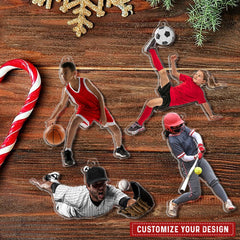 Baseball Player Custom Shape Photo Personalized Ornament