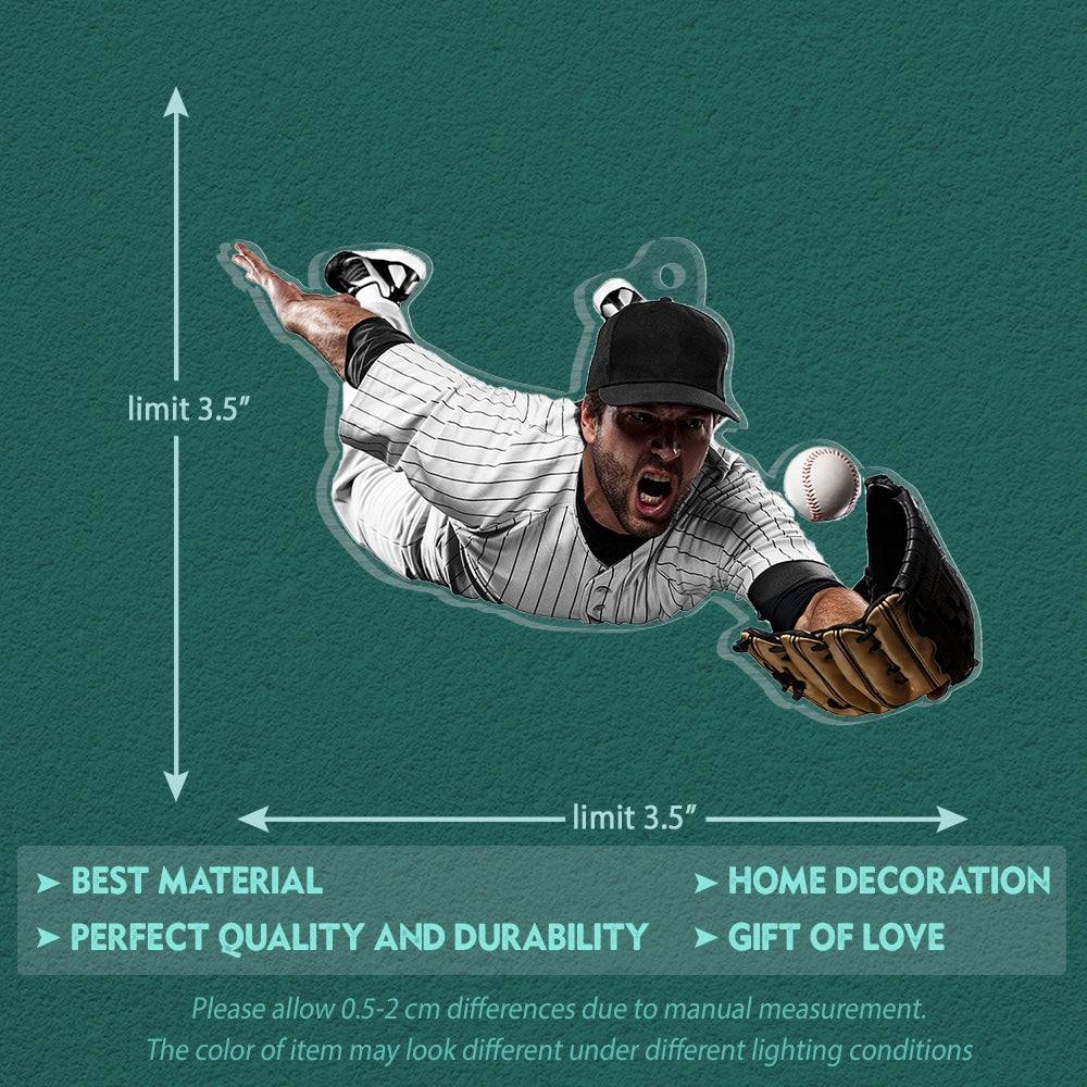 Baseball Player Custom Shape Photo Personalized Ornament