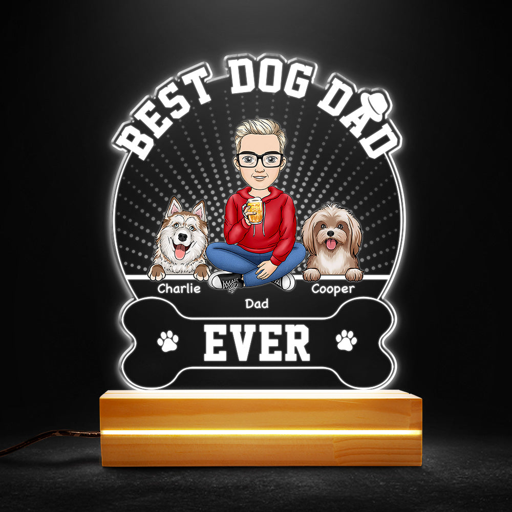 Best Dog Dad Ever Personalized Led Night Light