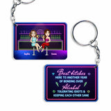 Besties Bonding Over Alcohol Personalized Keychain