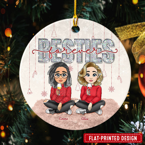 Besties Forever Personalized Christmas Ornament for Best Friend