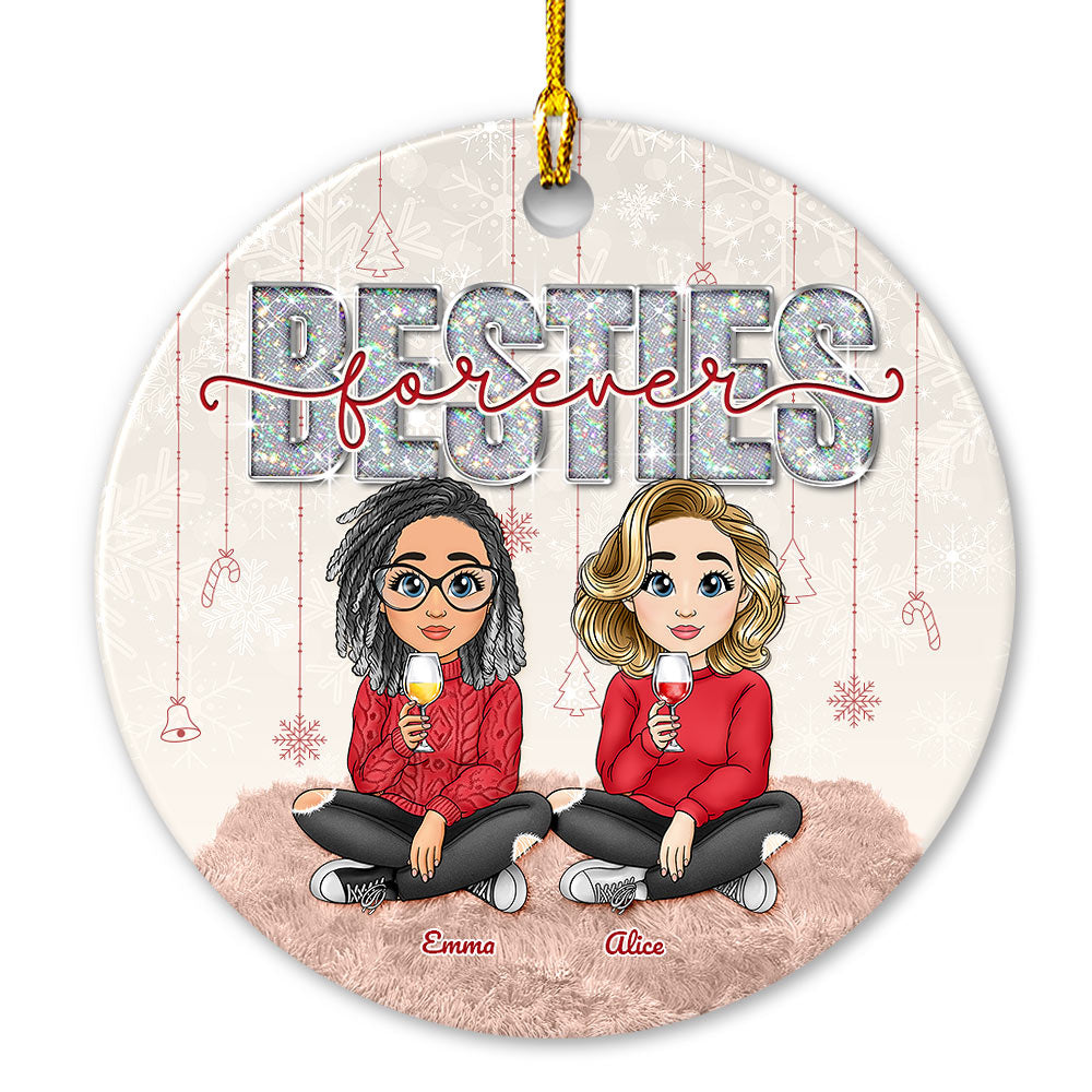 Besties Forever Personalized Christmas Ornament for Best Friend
