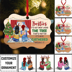 Besties Sitting by Window Christmas Personalized Ornament