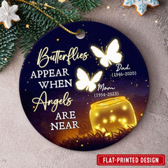 Butterflies Appear When Angels Are Near Personalized Ornament