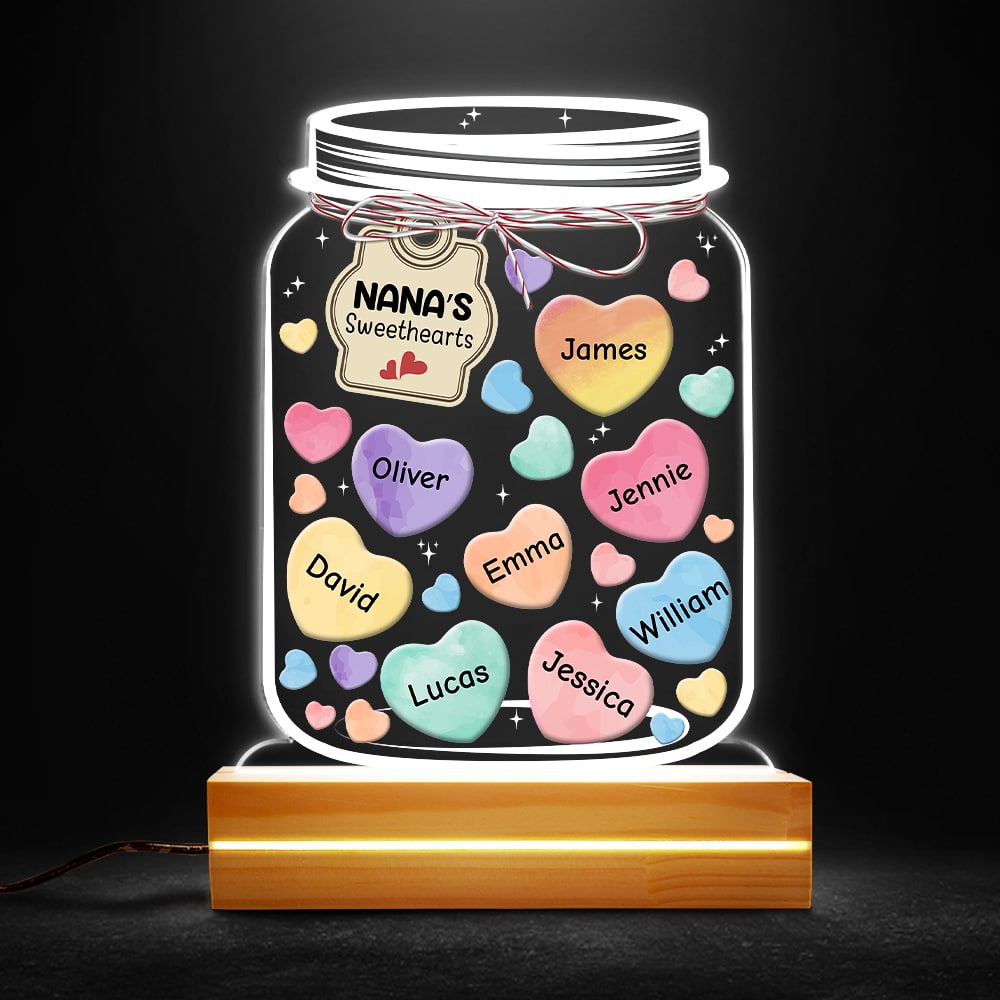 Candy Jar Grandma's Sweethearts Personalized Led Night Light