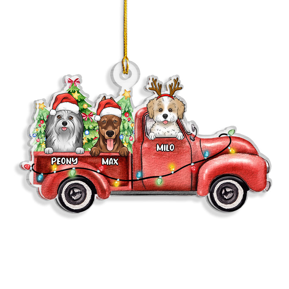 Car of Love Merry Woofmas Personalized Ornament