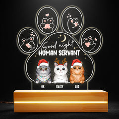 Cat Good Night Human Servant Personalized Led Night Light