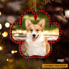 Christmas Paw Custom Photo of Dog Personalized Ornament