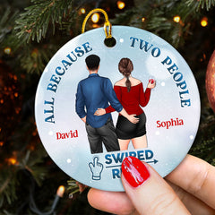Christmas Swiped Right Gift For Couple Personalized Ornament