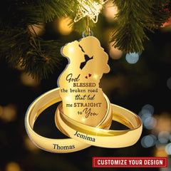 Couple Ring God Blessed Personalized Ornament