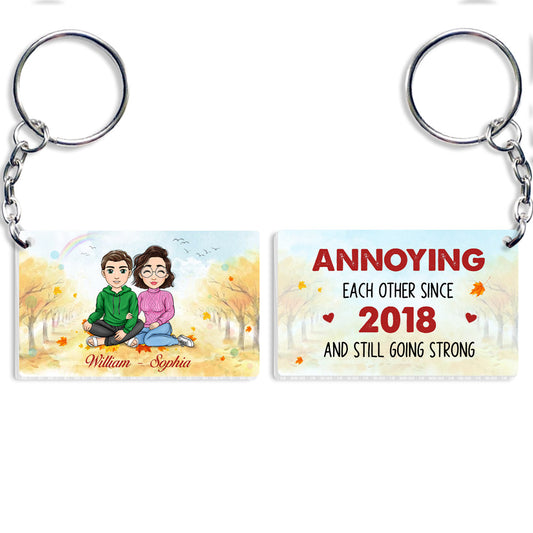 Couple Together Annoying Each Other Personalized Keychain